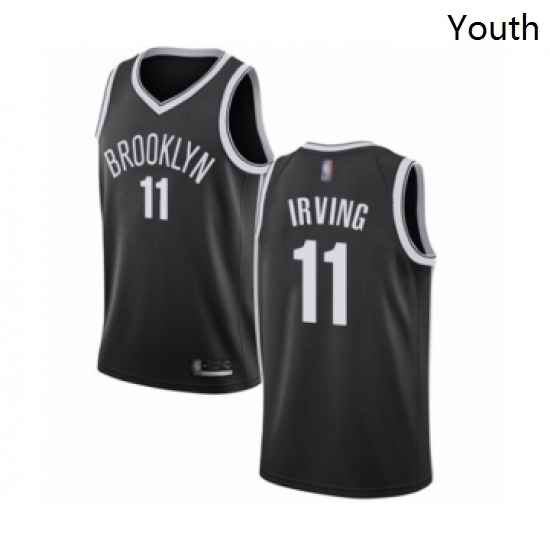 Youth Brooklyn Nets 11 Kyrie Irving Authentic Black Basketball Jersey Icon Edition
